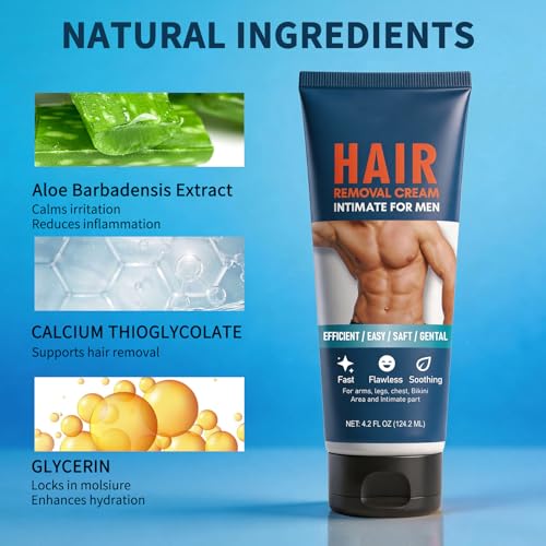 Men's Hair Removal Cream for Sensitive Skin – Fast & Gentle Full-Body Use