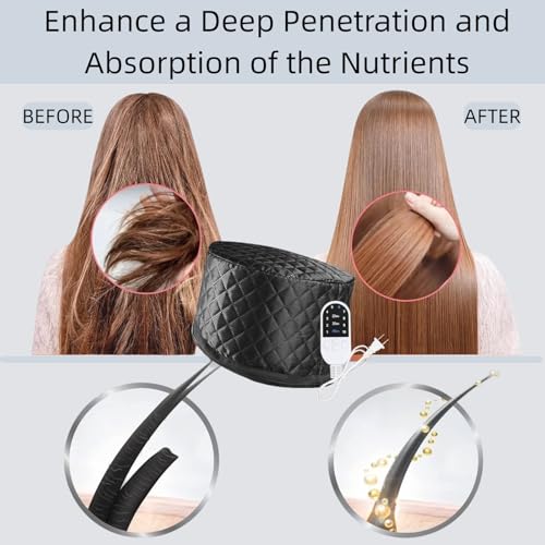 Hair Steamer Cap for Natural Hair - 10-Speed Temperature Control