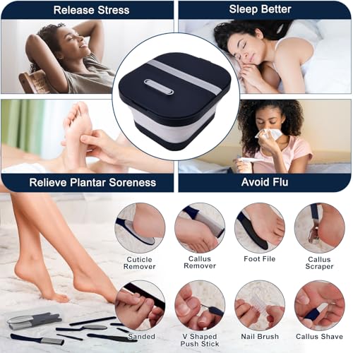Collapsible Foot Spa with Heat, Massage Rollers & Bubble Function