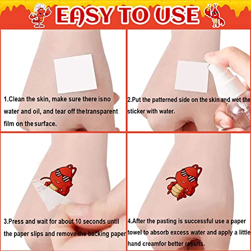 Crawfish Temporary Tattoos 144 PCS Party Favors
