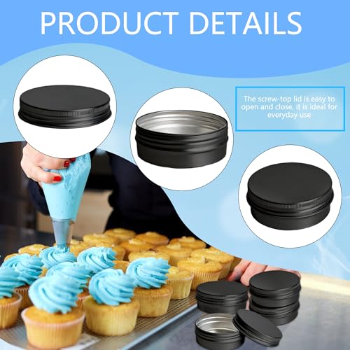 120 Pack Round Aluminum Tin with Screw Lid 2 oz Round Metal Cans Containers Empty Balm Storage Jars DIY Crafts Refillable Tin for Candle Salve Cosmetic Spices Food Lotion Beard (Color Set 2)