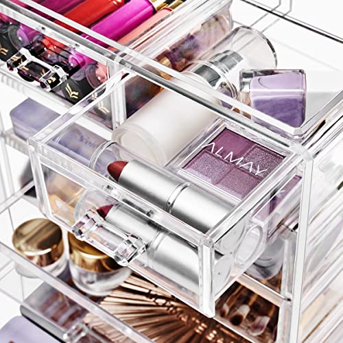 Sorbus 6-Drawer Acrylic Makeup Organizer with Brushes & Jewelry Storage