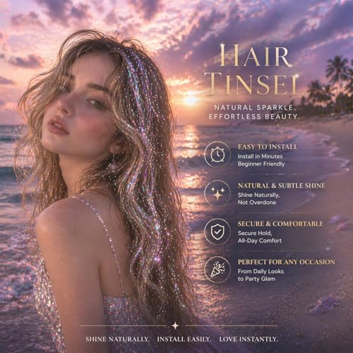 Hair Tinsel Kit - Lake Blue & Pink Extensions for Parties