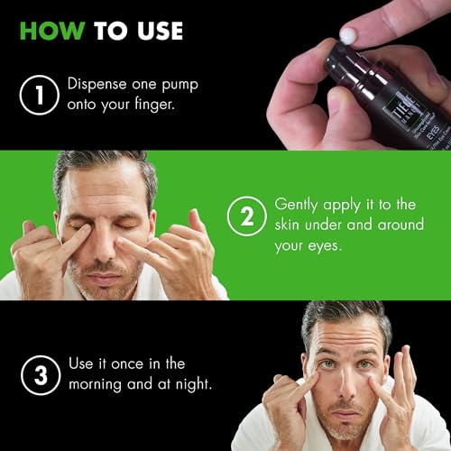 Tiege Hanley Eye Cream for Men, Morning and Night Under Eye Cream With Hyaluronic Acid and Vitamin B3, Helps Reduce the Look of Dark Circles and Puffiness, Anti Aging Men¡¯s Skin Care, 0.5 Oz