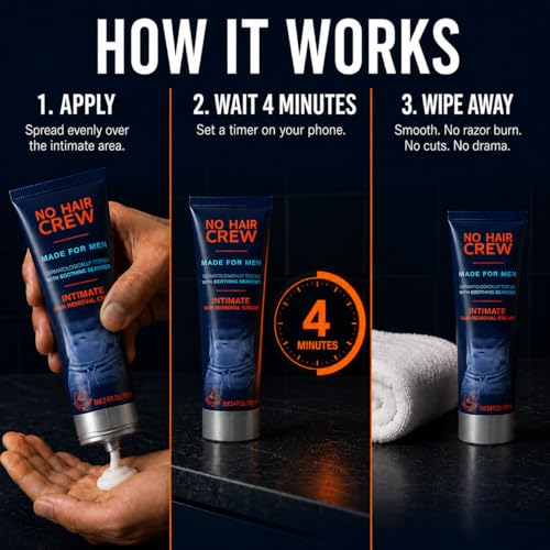 No Hair Crew Men's Intimate Hair Removal Cream 100ml