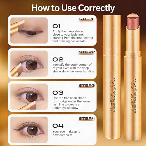 4-Pack Gradient Eyeshadow Stick Set - Waterproof Matte & Shimmer