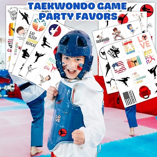 96 Pcs Taekwondo Temporary Tattoos for Kids Party Favors