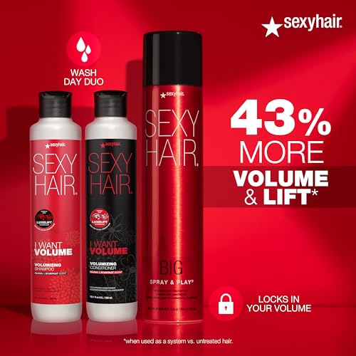 SexyHair I WANT VOLUME Shampoo/Conditioner | 10% More Volume | Lightweight Formula | All Hair Types*