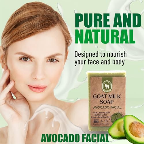 Honey Sweetie Acres Fresh Off The Goat All Natural Moisturizing 3 Oz Avocado & Goat Milk Facial Cleansing Bar ? Handcrafted, Eco-Friendly ? Made in USA