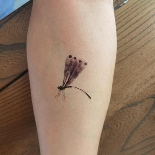 Dragonfly Temporary Tattoo Sticker Waterproof Insects Adult Men Women Hand Arm Shoulders Body Art 10.5X6cm Set of 12 (SF269)