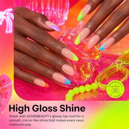 AZUREBEAUTY Neon Shot HEMA-Free 15ML Gel Polish Set - 6 Bright Colors for Nails
