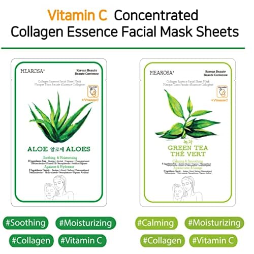 Vitamin C Collagen Firming Essence Face Mask Beauty Facial Mask Sheet Mask Korea Skin Care Premium Quality (8 pack)