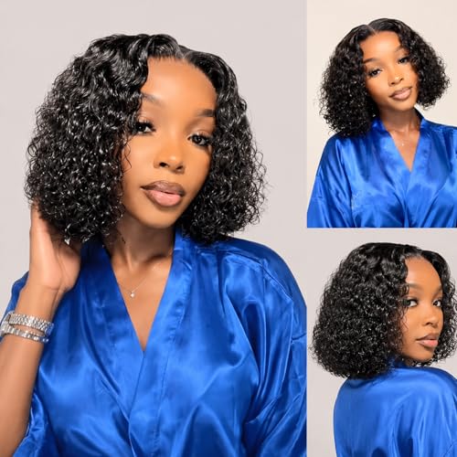 Wavymy 12" Half Wig Human Hair Glueless Water Wave 180 Density