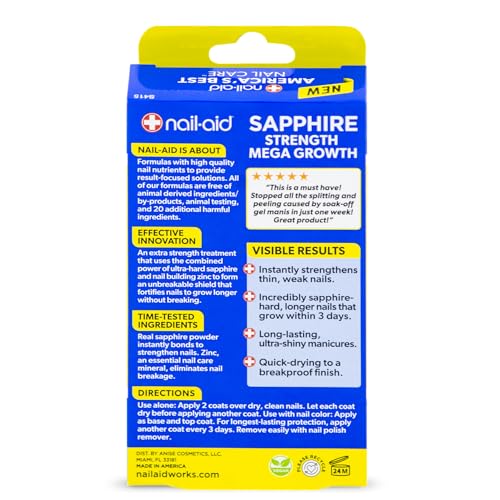Nail-Aid Sapphire Strength Mega Growth Extra-Strength Nail Hardener Treatment