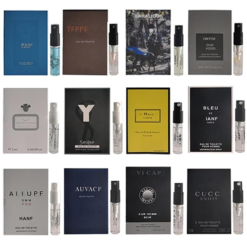 Men's Cologne Sample Set - 12 Designer Fragrance Vials