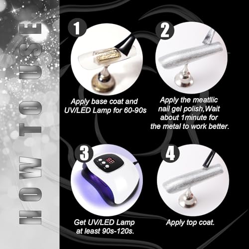Metallic Gel Nail Polish - Silver Mirror 5ml HEMA Free