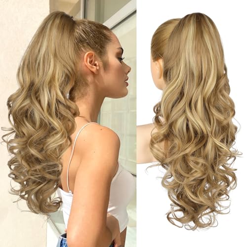 REECHO 24" Claw Clip Ponytail Extension - Curly Wavy Hair