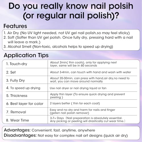 GELLEN Clear Nail Polish Top Coat – High Gloss, Quick Dry, Non-Toxic