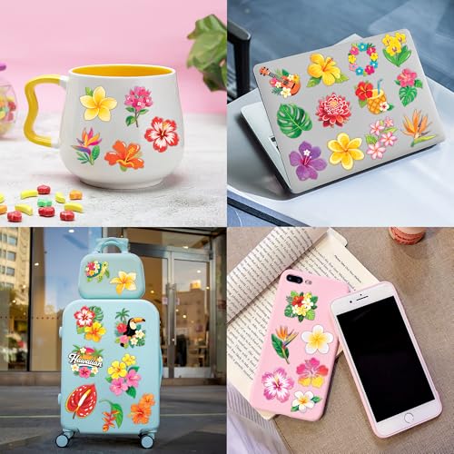 96 PCS Tropical Flower Temporary Tattoos for Kids