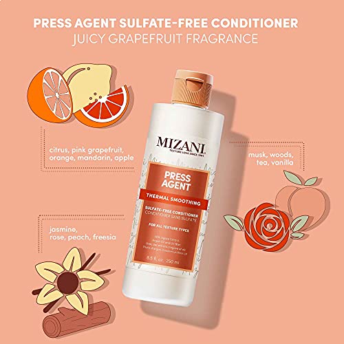 Mizani Press Agent Sulfate-Free Shampoo and Conditioner Set - Detangles and Moisturizes Hair For Heat, 8.5 Fl Oz (Pack of 2)