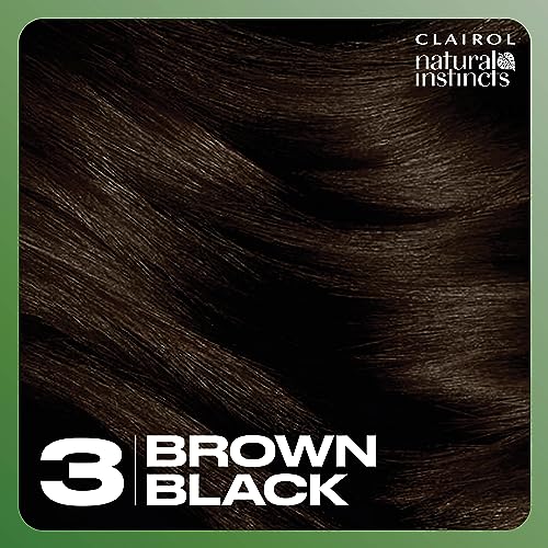 Clairol Natural Instincts Demi-Permanent Hair Dye, 3 Brown Black Hair Color, 5.85 Fl Oz (Pack of 1)