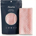 Alorin Exfoliating Shower Towel, Alorin Silver Towel, Exfoliating Skin Bath Loofah, Premium Scrub Wash Cloth for Body Face, Exfoliating Washcloth for Men and Woman (Pink)