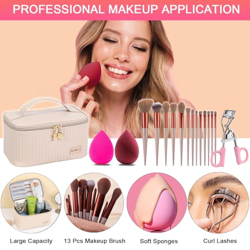 SHELAKIN All-in-One Makeup Kit with 13 Brushes & Travel Bag