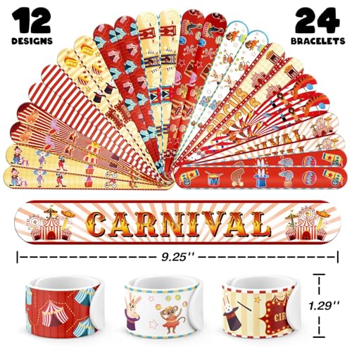 Carnival Party Favors Set - 60 PCS Tattoos & Slap Bracelets