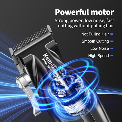 KEMEI Professional Hair Clippers for Men, Clippers for Hair Cutting, Cordless Rechargeable Hair Clippers, Haircut Clippers, Hair Cutting Tools, LED Display, Gifts for Men 2292