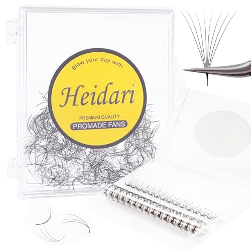 Heidari Handcraft Promade Eyelashes Extension Ideal for Professional Lash Salon, Collection 3D-20D, C CC D DD Curl, Thickness 0.03~0.1mm, Length 8-20mm, Long Lasting,Easy Application 12D-0.03 D 11 mm