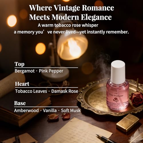 Tobacco Rose Hair Perfume Mist – Alcohol-Free, 1.23 fl oz