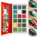 Green Red Eyeshadow Palette, Pigmented Matte Shimmer Christmas Makeup Pallet for Grinch, Shrek Makeup,18 Color Long Lasting Green Gold Glitter Eye Shadow Palette for Mardi Gras,Festival,Carnival,Party