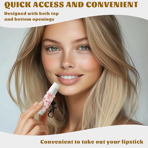 10Pcs Bow Lip Balm Holder Keychain with Metal Clasp