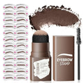 Eyebrow Stamp Stencil Kit - Waterproof Long-Lasting Brow Shaping with 24 Reusable Stencils (Dark Brown)