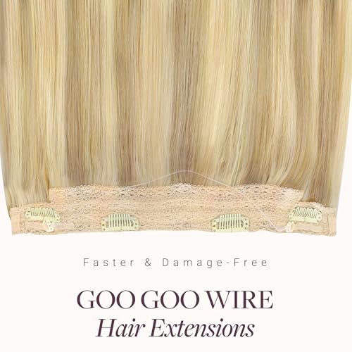 GOO GOO Wire Hair Extensions Human Hair 16 Inch Remy