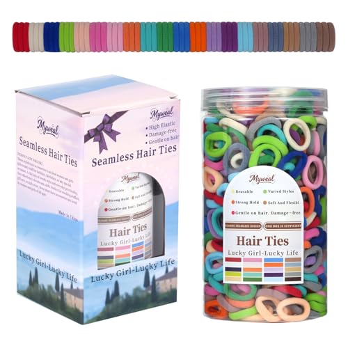 Myweal 500PCS Baby Hair Ties No Damage, Toddler Hair Bands for Little Girls - 20 Mixed Colors