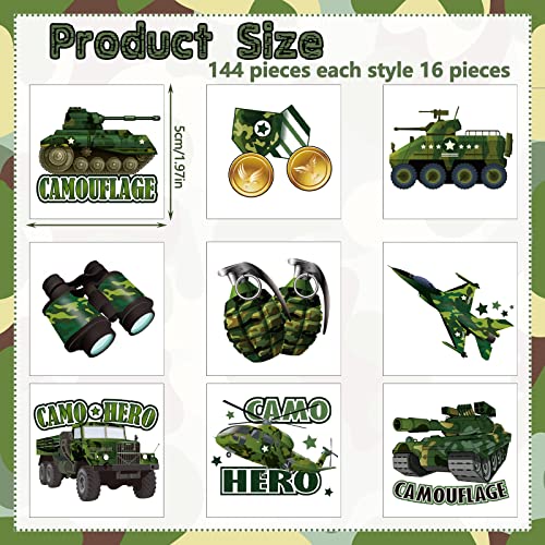 144 Camouflage Temporary Tattoos Military Party Favors