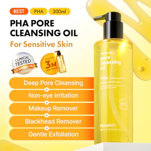 Hanskin PHA Pore Cleansing Oil for Sensitive Skin, 10.14 oz