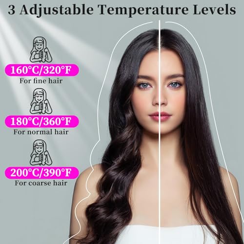 Cordless Straight Hair Brush with LED Display & 3 Heat Settings