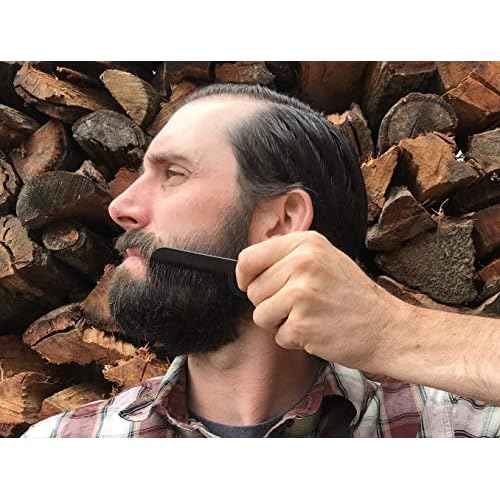 Chicago Comb No. 2 Carbon Fiber + Black Horween leather sheath, Made in USA