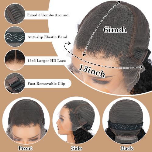 Ladoux 13x6 Kinky Curly Lace Front Wig - 180% Density, 14 Inch