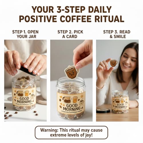 Positive Coffee Jar with 60 Affirmation Cards