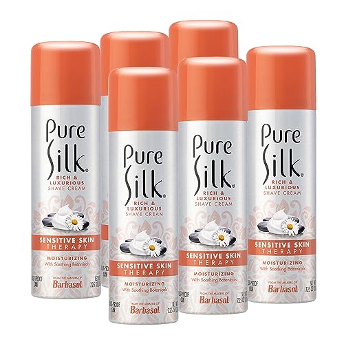 Pure Silk Sensitive Skin Shaving Cream for Women - 7.25 OZ Pack of 6