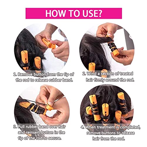40pcs Cold Wave Perm Rods Set with Comb for Natural Hair