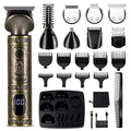 Beard Trimmer Kit Professional Hair Clipper Zero Gapped T-Blade Electric Shaver Razor Nose Body Trimmer for Men Cordless Grooming Kit 7 in 1