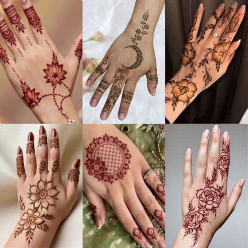 Henna Tattoo Stencils Kit, 14 Sheets Temporary Body Art