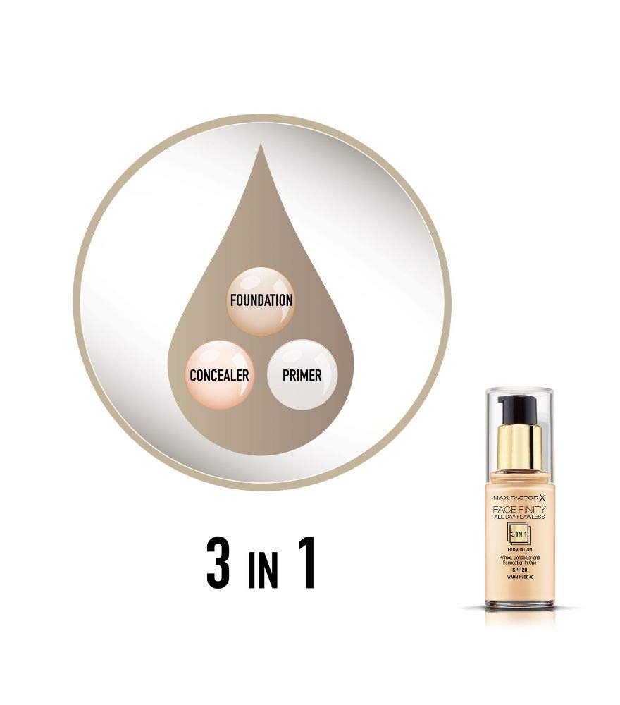 Max Factor Facefinity All Day Flawless 3 In 1 Foundation SPF 20, No. 48 Warm Nude