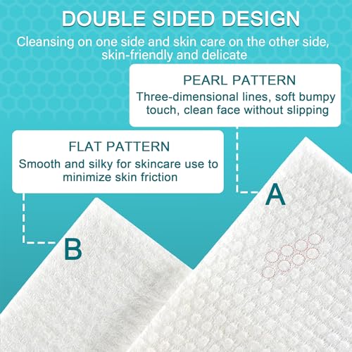 Disposable Face Towel,Cotton Facial Dry Wipe for Sensitive Skin, Facial Tissues for Skin Care, Facial Cleansing, Makeup Wipes, Makeup Remover Towels, Upgraded and Thickened