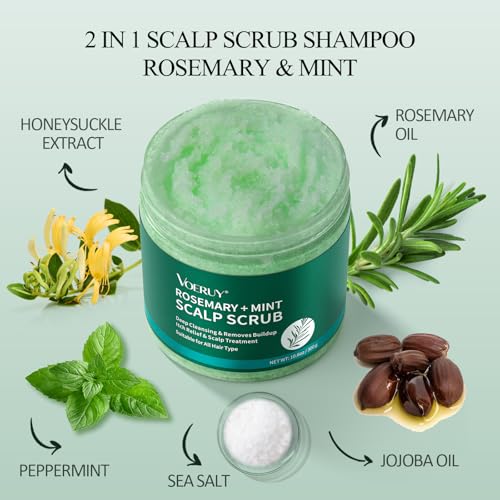 Rosemary Scalp Scrub with Silicone Massager, 10.6oz