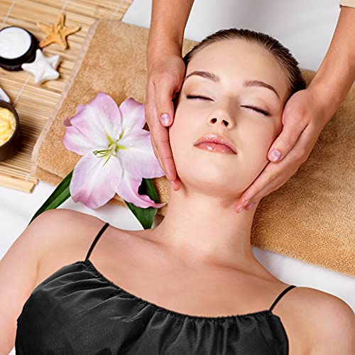 Geyoga Disposable Black Bras for Women, Nonwoven Spa Tops, Pack of 100